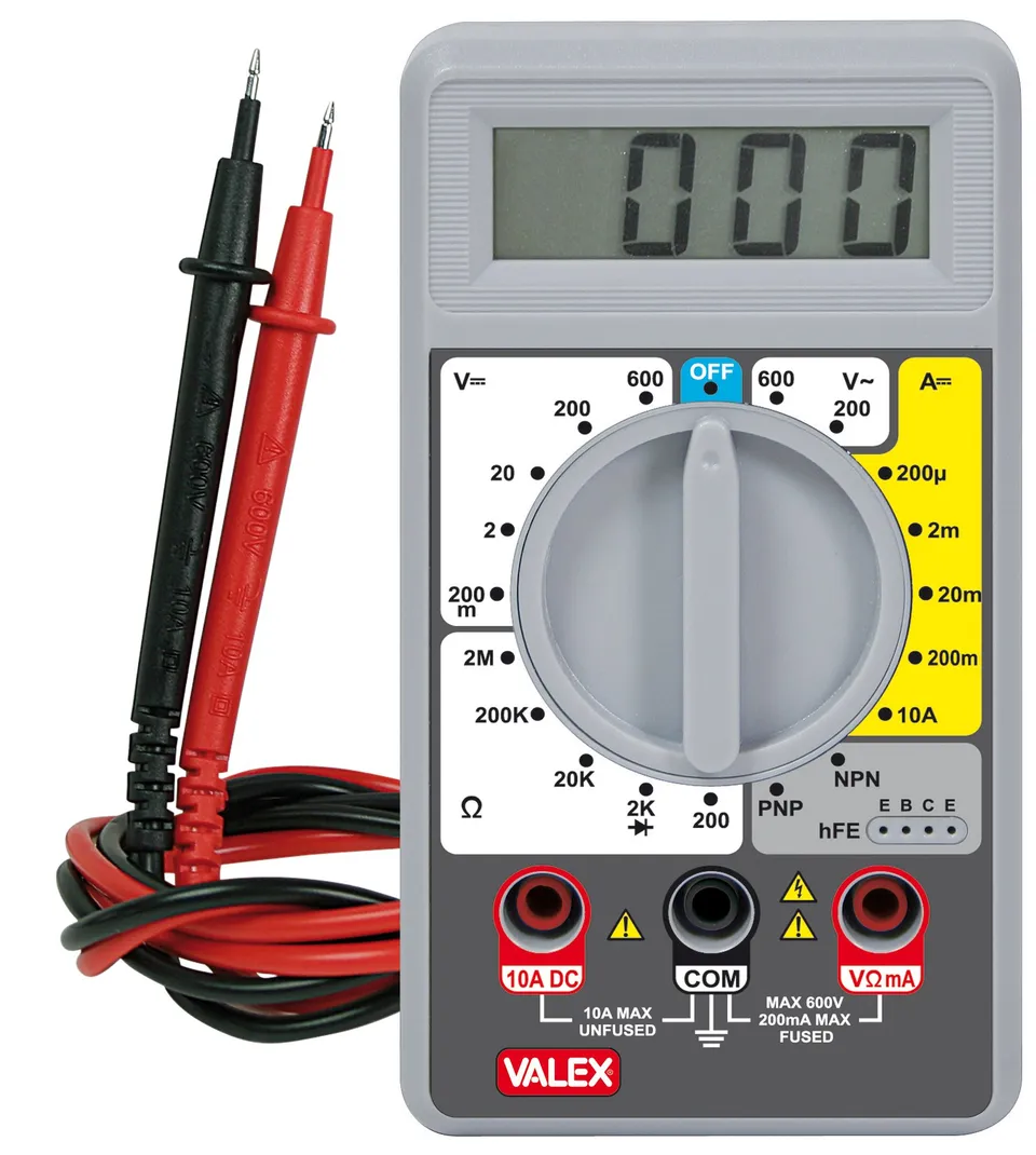 valex-p3000-tester-digitale-multimetro-con-test-diodi-e-transistor-pnp-npn-batte image 1
