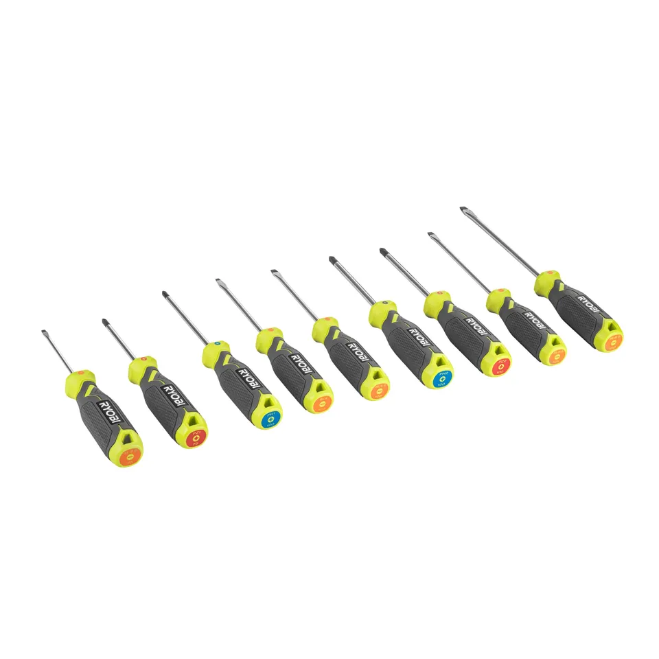 ryobi-rhsds9pc-set-di-9-cacciaviti-magnetici-con-impugnatura-ergonomica-antisciv image 1