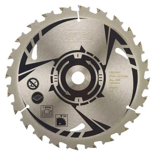 ryobi-lama-per-sega-circolare-184-mm-24-denti-in-carburo-di-tungsteno image 1