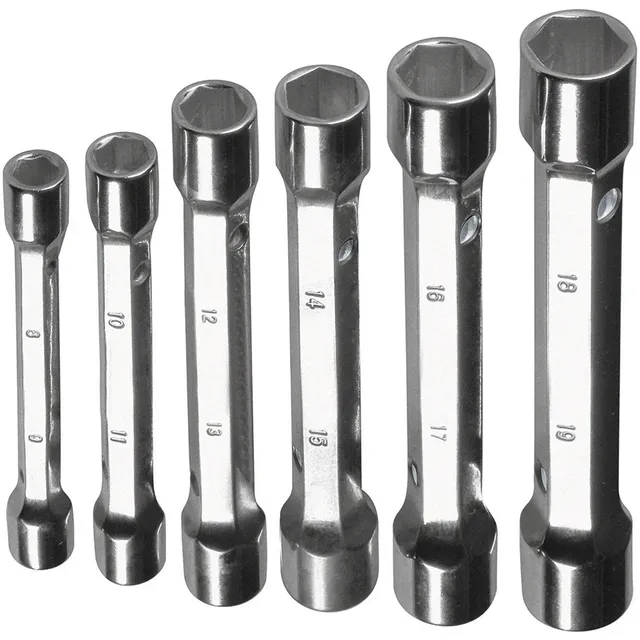 valex-set-6-chiavi-a-tubo-doppie-pesanti-8-19-mm-acciaio-bocche-esagonali image 1