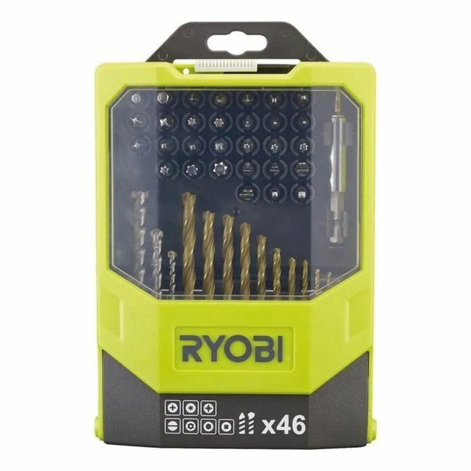 ryobi-set-46-punte-e-punte-da-trapano-con-rivestimento-in-titanio-e-portainserti image 1