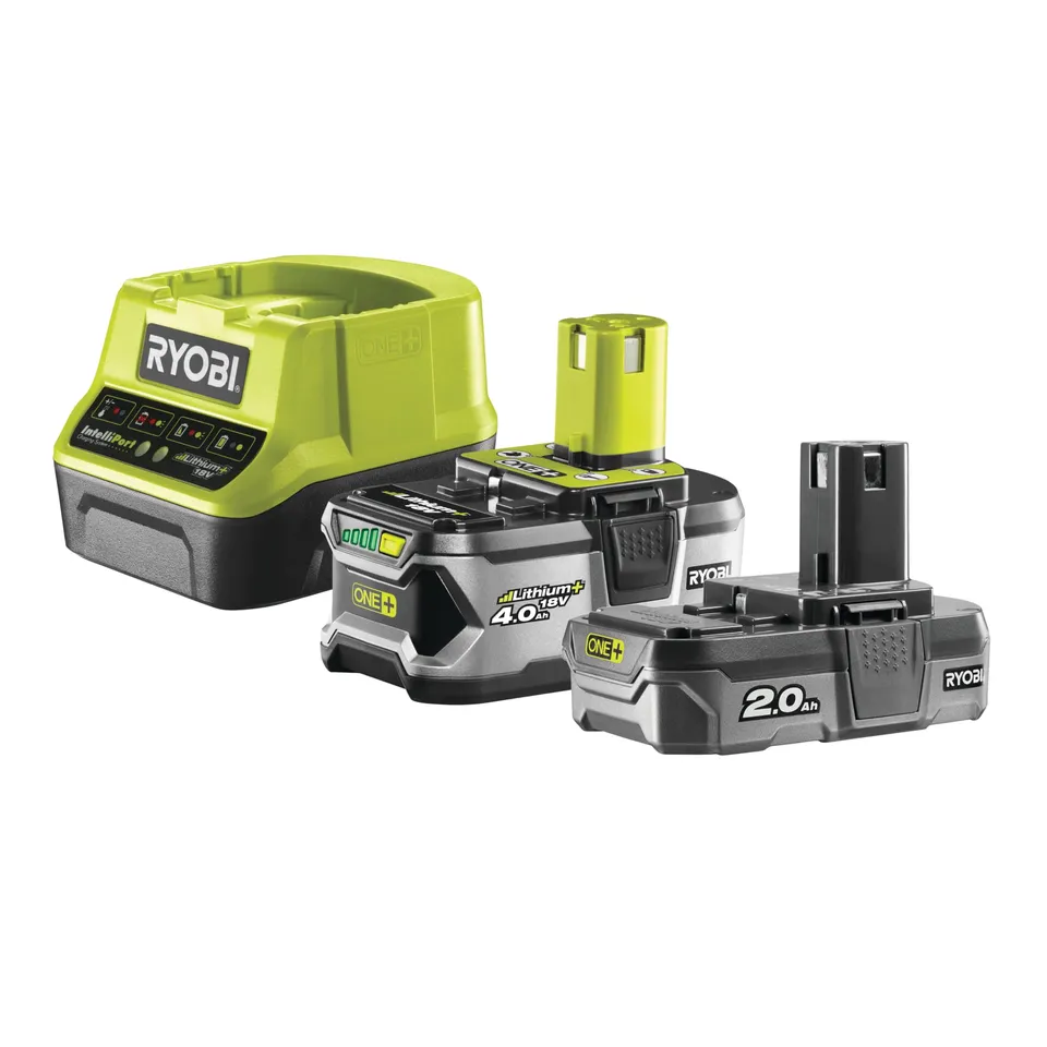 ryobi-rc18120-242-kit-batterie-18v-one-4-0ah-e-2-0ah-con-caricabatterie-rapido image 1