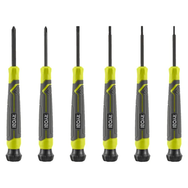 ryobi-rhsdspc6-set-di-6-cacciaviti-di-precisione-magnetici-con-tappo-rotante image 1