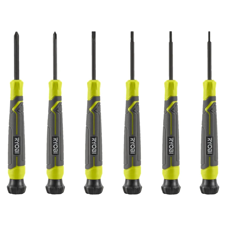 ryobi-rhsdspc6-set-di-6-cacciaviti-di-precisione-magnetici-con-tappo-rotante image 1