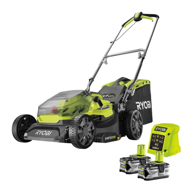 ryobi-ry18lm37a-240-tagliaerba-a-batteria-18v-one-37-cm-con-2-batterie-4-0-ah-ra image 1
