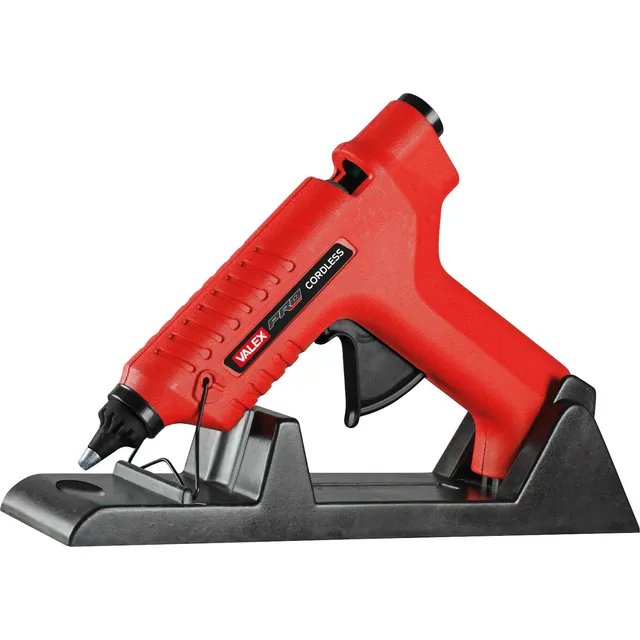 valex-pistola-termocollante-cordless-80w-con-base-di-ricarica-e-2-stick-colla image 1