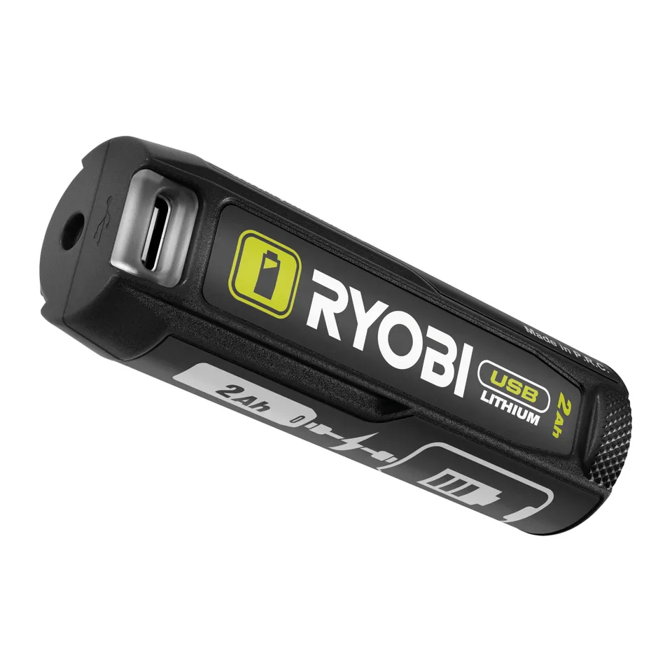 ryobi-rb4l20-batteria-al-litio-usb-4v-2-0ah-con-ricarica-usb-c-e-indicatore-led- image 1
