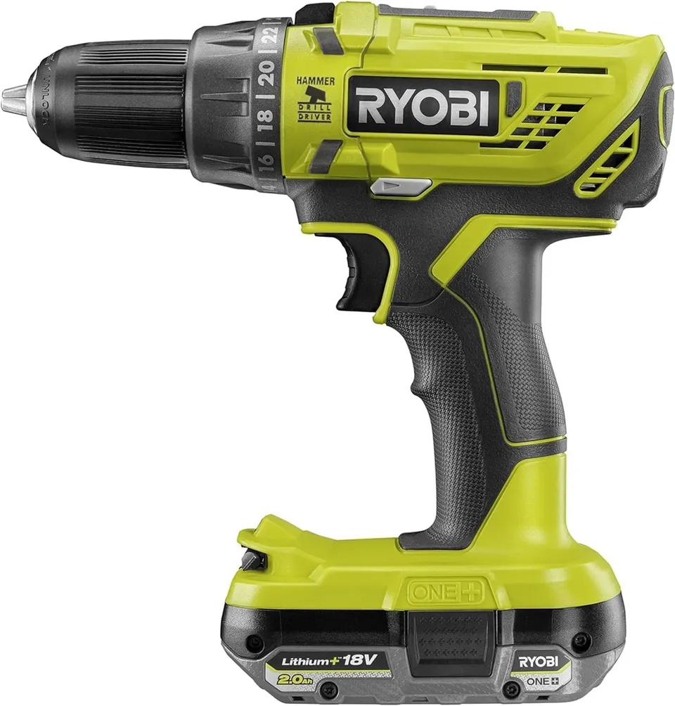 ryobi-r18pd32-1c20g-trapano-a-percussione-a-batteria-18v-one-2-velocit-24-posizi image 1