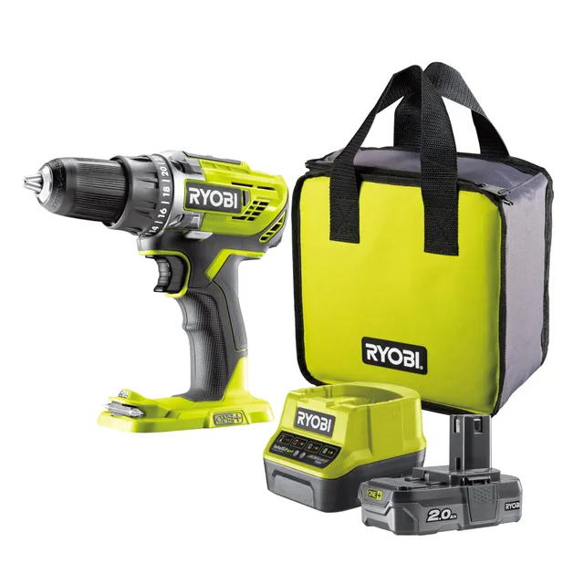 ryobi-r18dd3-120s-trapano-avvitatore-a-batteria-18v-one-con-batteria-2-0-ah-e-ca image 1