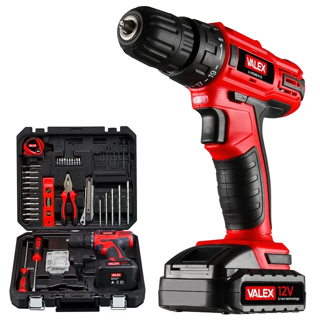 valex-li-home-n12-valigetta-kit-fai-da-te-con-trapano-avvitatore-a-batteria-al-l image 1