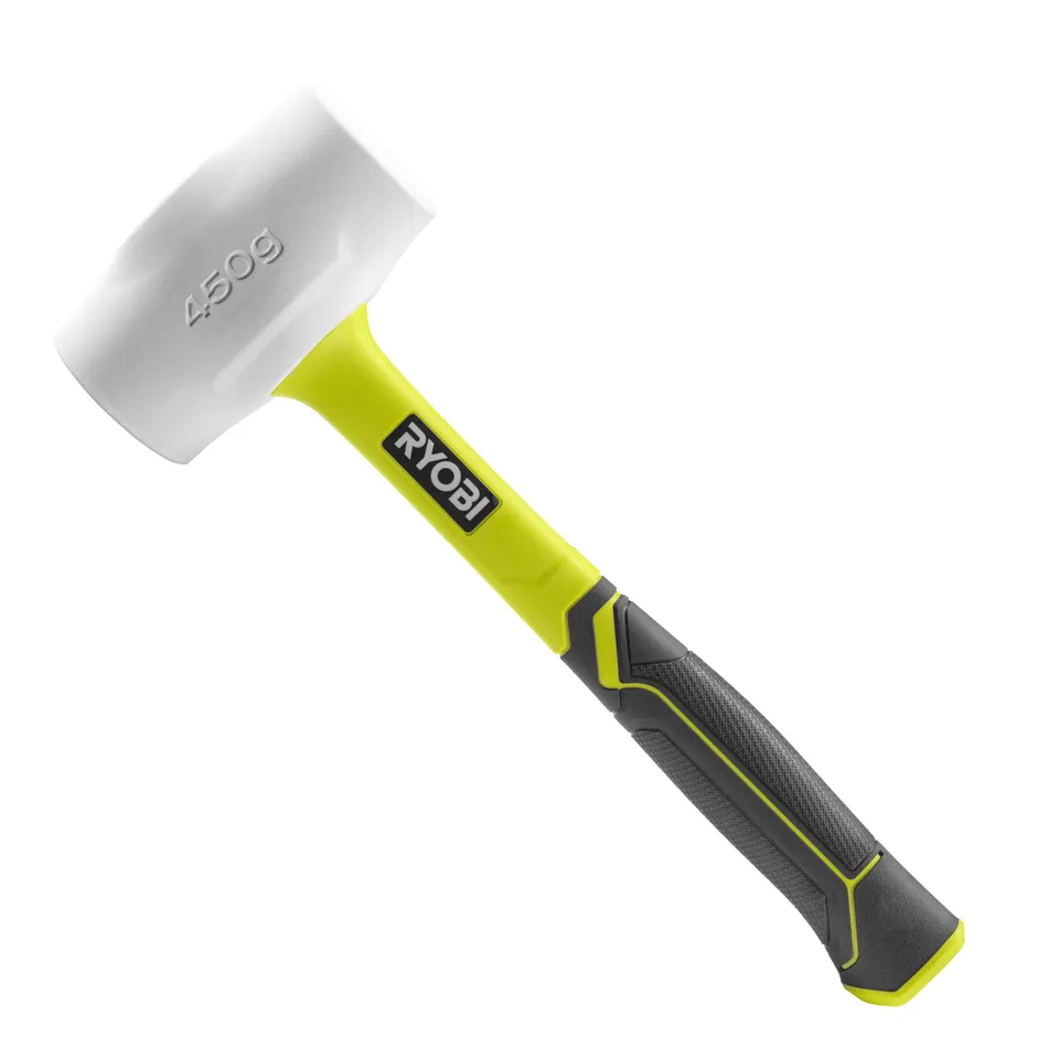 ryobi-rhhm450w-mazza-di-gomma-bianca-450g-con-testa-in-gomma-senza-segni-e-manic image 1