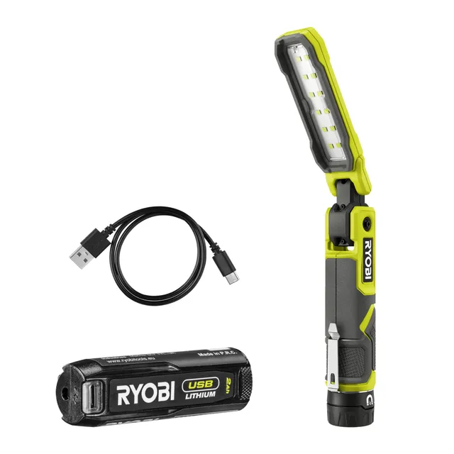 ryobi-rli4-120g-lampada-magnetica-da-lavoro-4v-usb-lithium-led-fino-a-650-lumens image 1