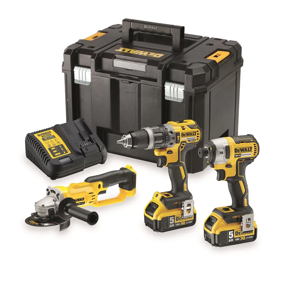dewalt-dck383p2t-qw-kit-3-strumenti-18v-trapano-avvitatore-a-percussione-dcd796- image 1
