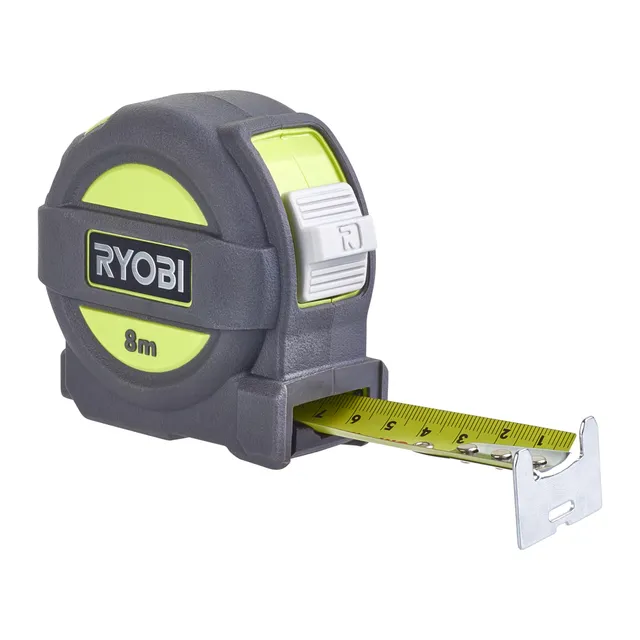 ryobi-rtm8m-metro-a-nastro-8-m-con-rivestimento-in-nylon-double-face-e-blocco-a- image 1