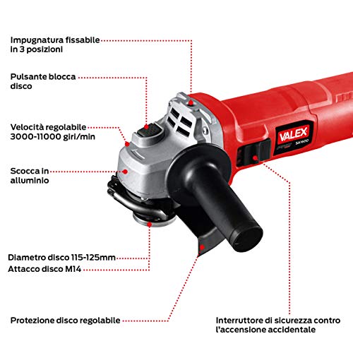 valex-sa1600-smerigliatrice-angolare-elettrica-1600w-dischi-115-125-mm-attacco-m image 8