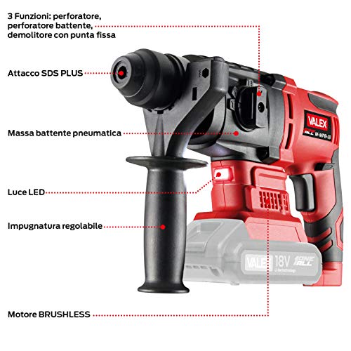 valex-oneall-m-mpb-18-kit-martello-perforatore-brushless-a-batteria-18v-3ah-con- image 8