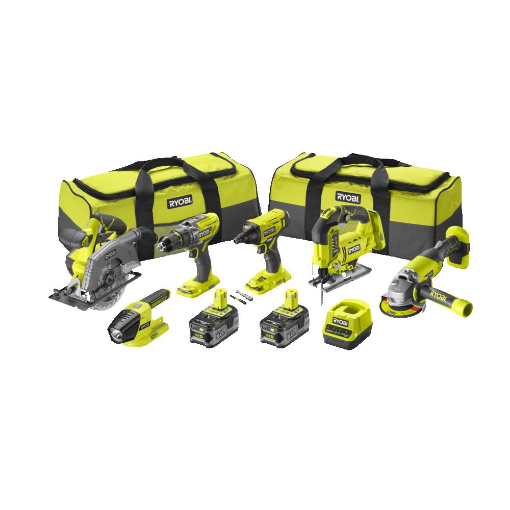 ryobi-combo-6-strumenti-one-18v-trapano-a-percussione-r18pd3-avvitatore-a-percus image 1
