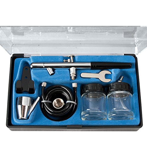 valex-mini-aerografo-in-kit-flusso-aria-e-vernice-regolabile-con-2-serbatoi-bicc image 3