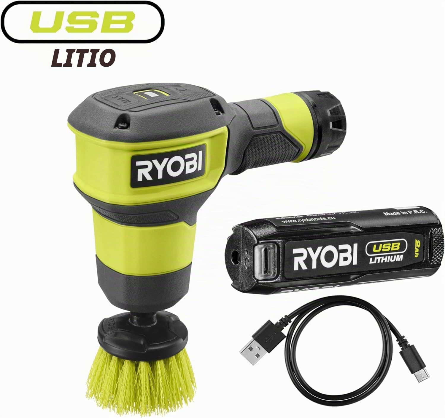 ryobi-rscr4-120g-spazzola-elettrica-cordless-4v-usb-2-0ah-con-testina-rotonda-5- image 2