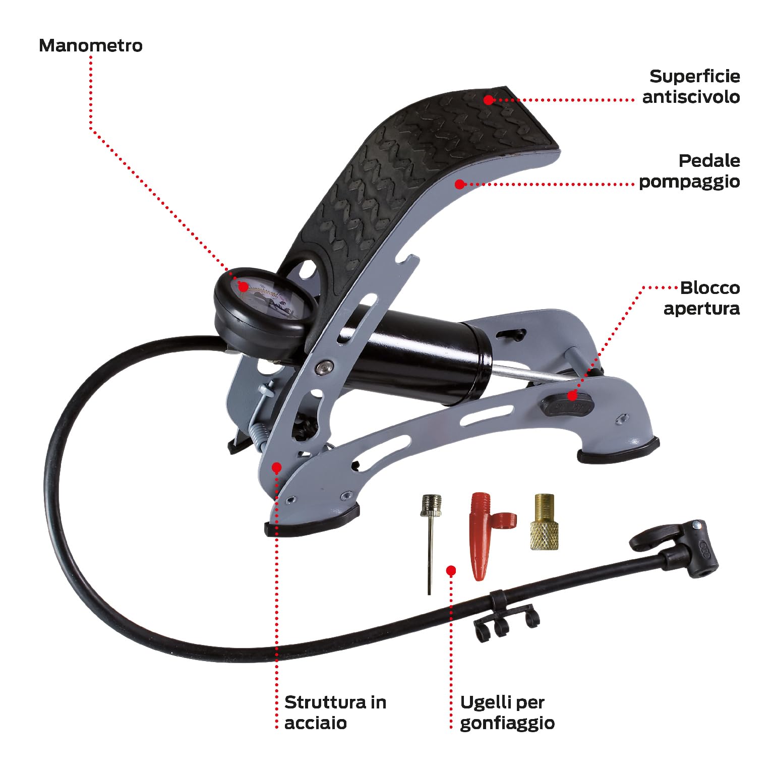 valex-pompa-a-pedale-con-manometro-struttura-in-acciaio-antiscivolo-misurazione- image 2