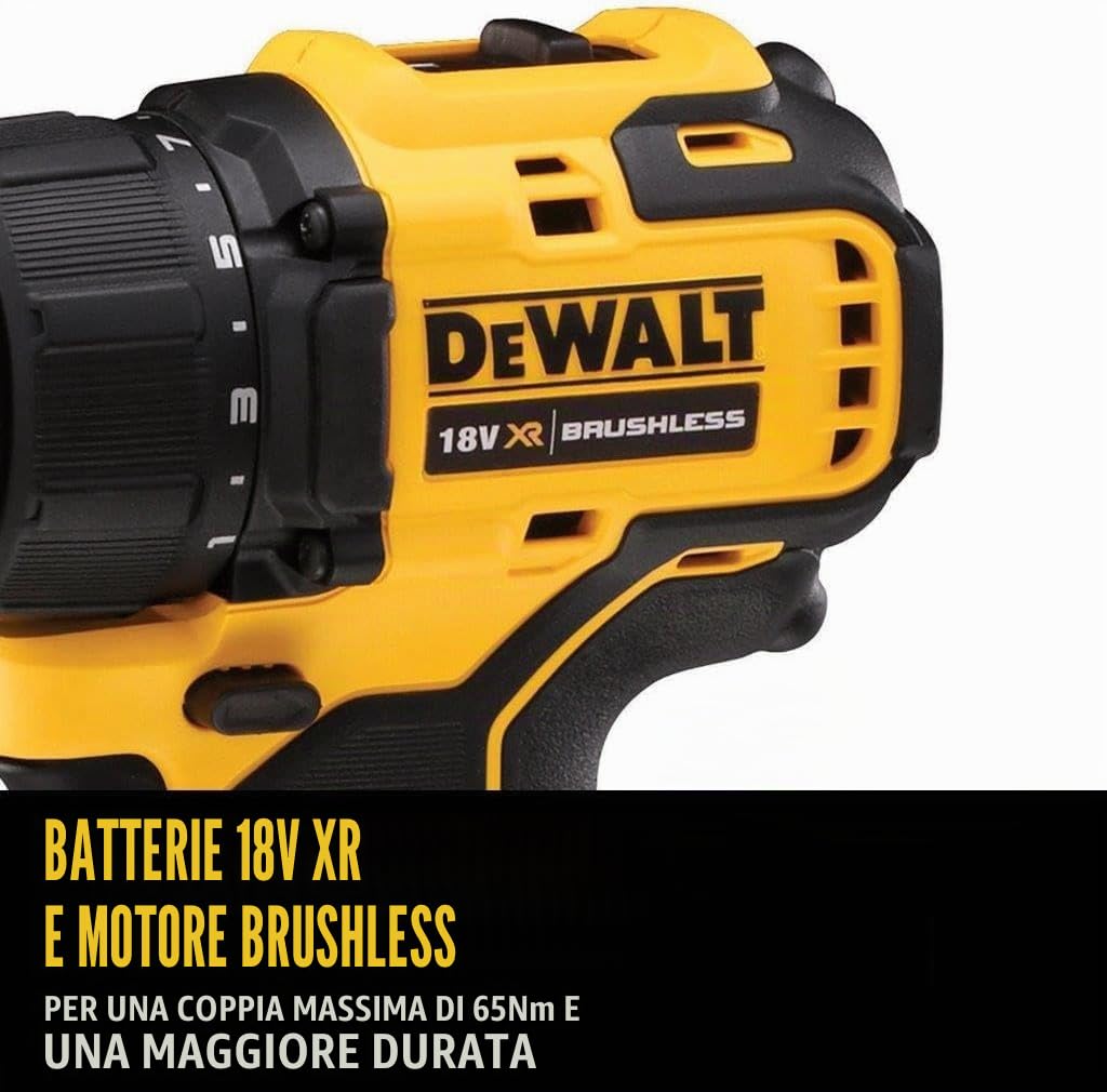 dewalt-dcd708d2t-qw-trapano-avvitatore-18v-xr-brushless-con-2-batterie-2ah-e-car image 5