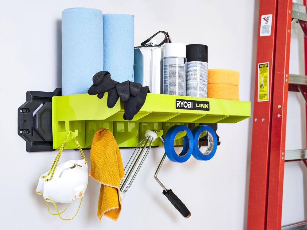 ryobi-rslw402-scaffale-multiuso-per-ryobi-link-ripiano-sospeso-con-6-ganci-a-j-c image 2
