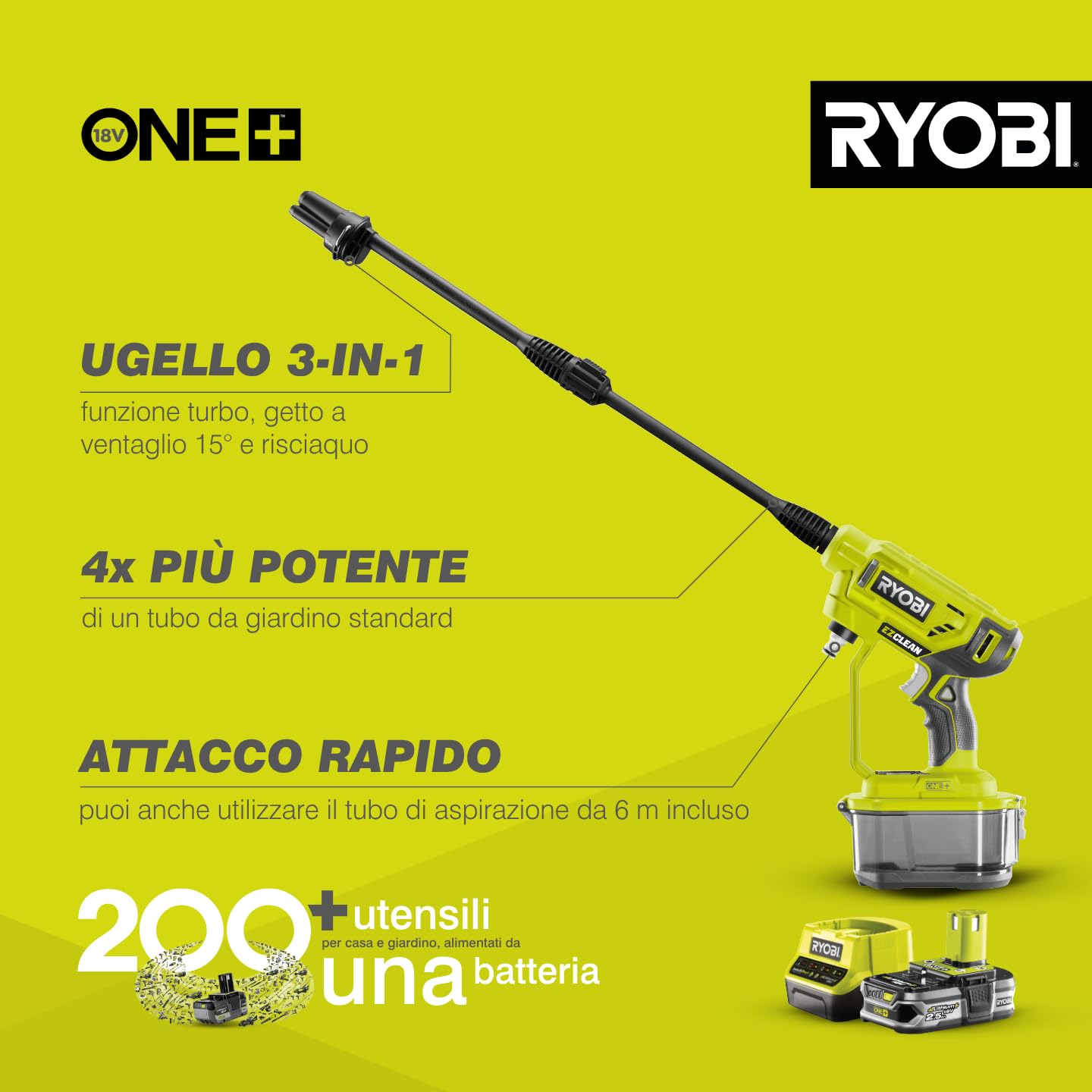ryobi-ry18pw22a-125-idropulitrice-portatile-a-batteria-18v-one-22-bar-con-batter image 2
