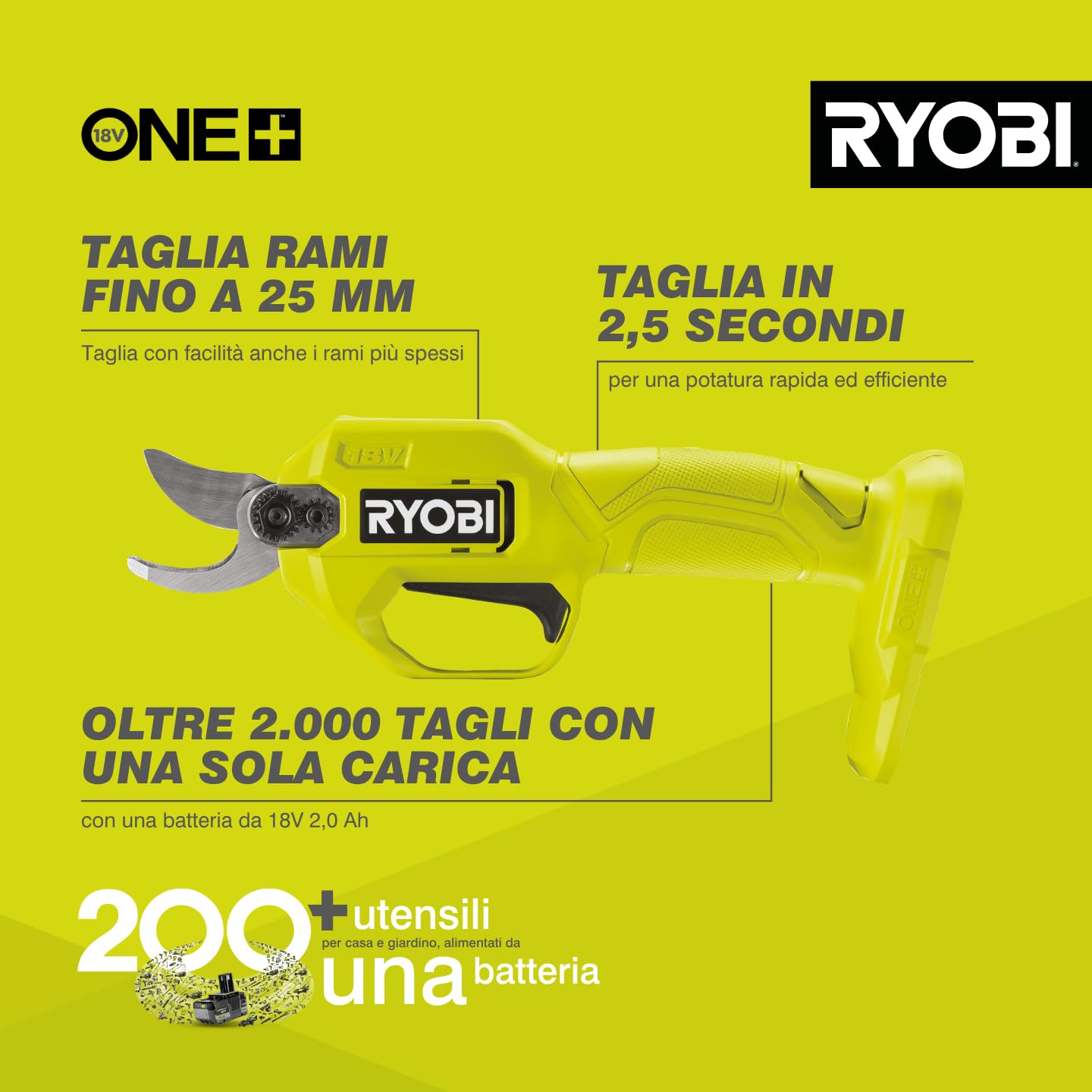 ryobi-r18sca-0-cesoie-potatrici-a-batteria-18v-one-lama-bypass-25-mm-coppia-145- image 2
