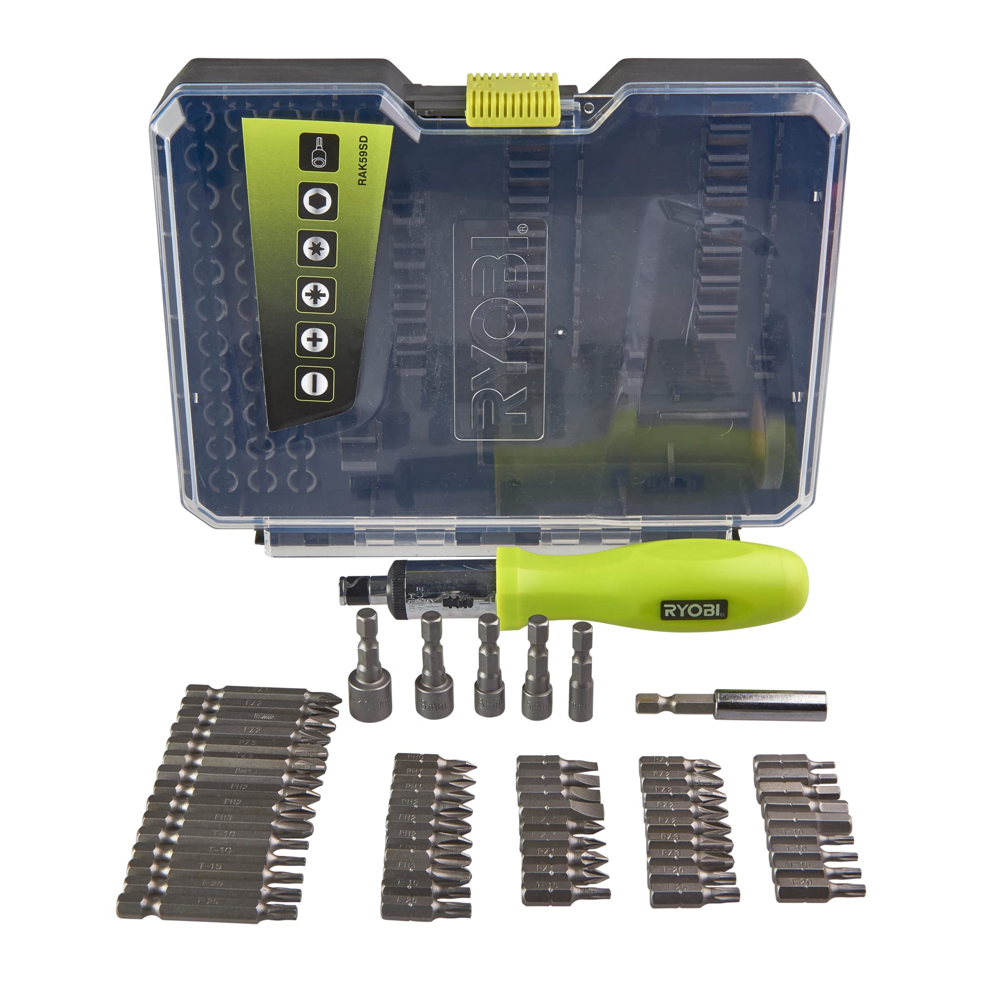 ryobi-set-di-59-accessori-per-avvitare-e-bullonare-con-cacciavite-a-cricchetto-i image 1