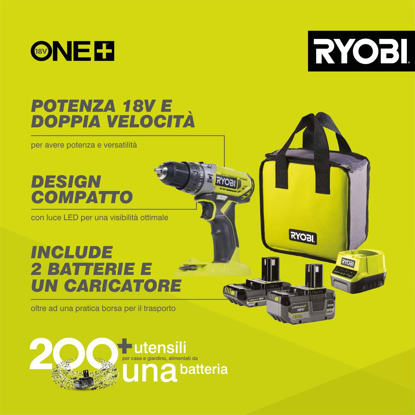 ryobi-r18pd2-242s-trapano-avvitatore-a-percussione-18v-one-2-batterie-2-0ah-e-4- image 2