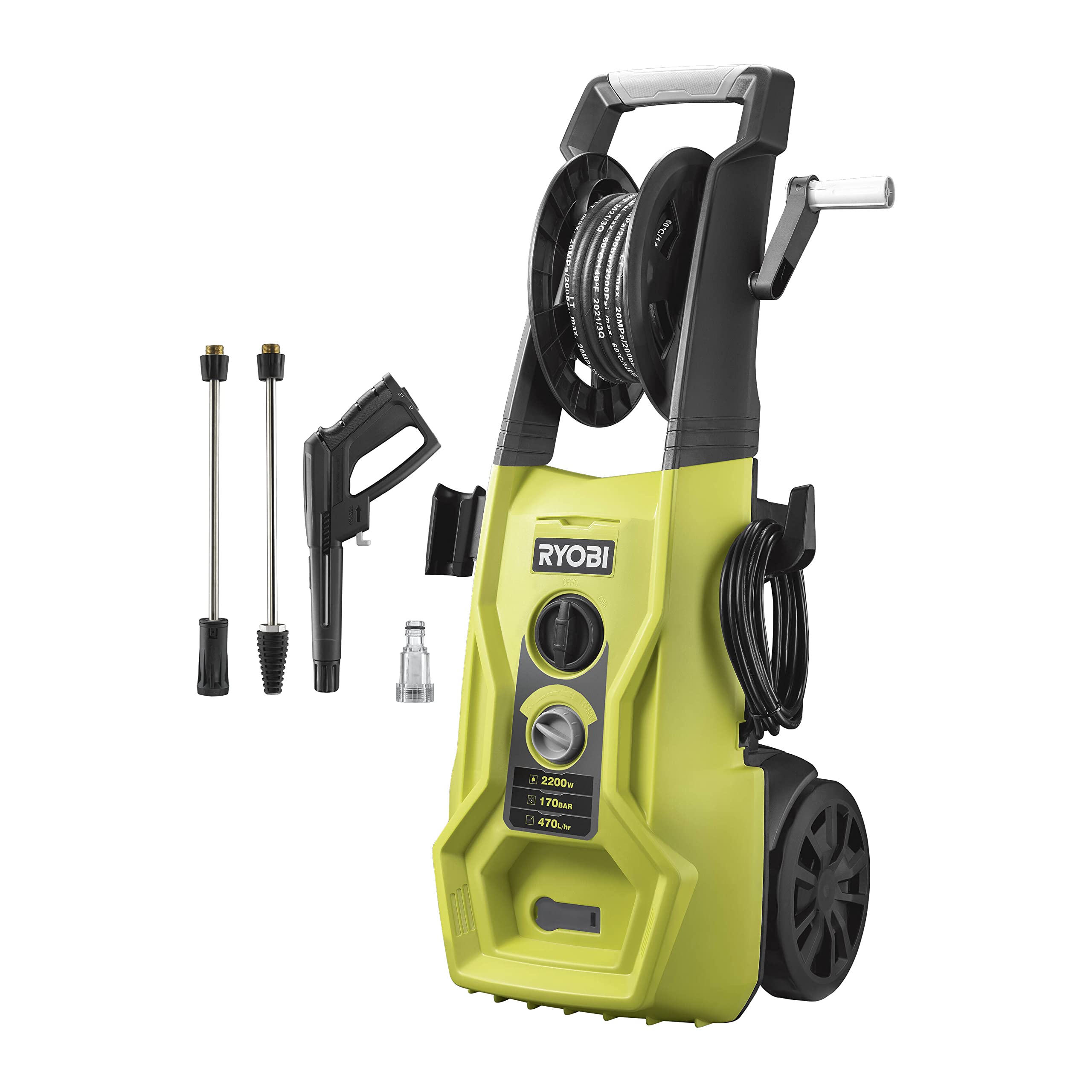 ryobi-ry170pwa-idropulitrice-2500-w-170-bar-470-l-h-con-avvolgitubo-serbatoio-de image 1