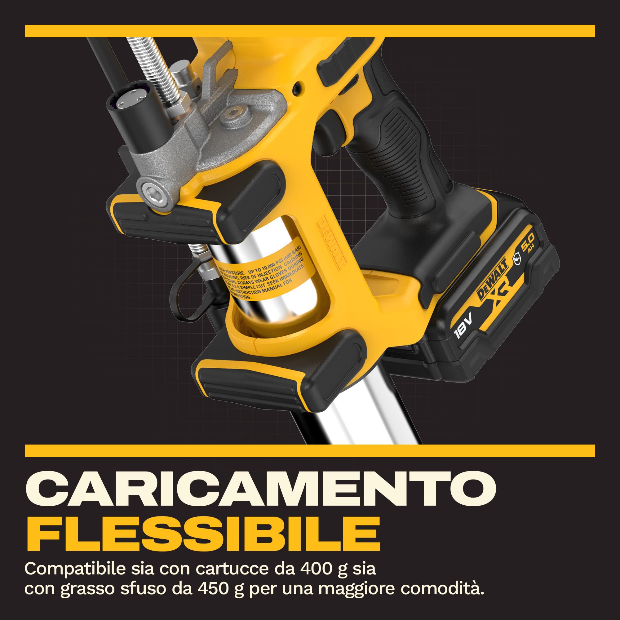 dewalt-dcgg581p1g-qw-ingrassatore-a-batteria-18v-xr-2-velocit-con-borsa-e-batter image 7