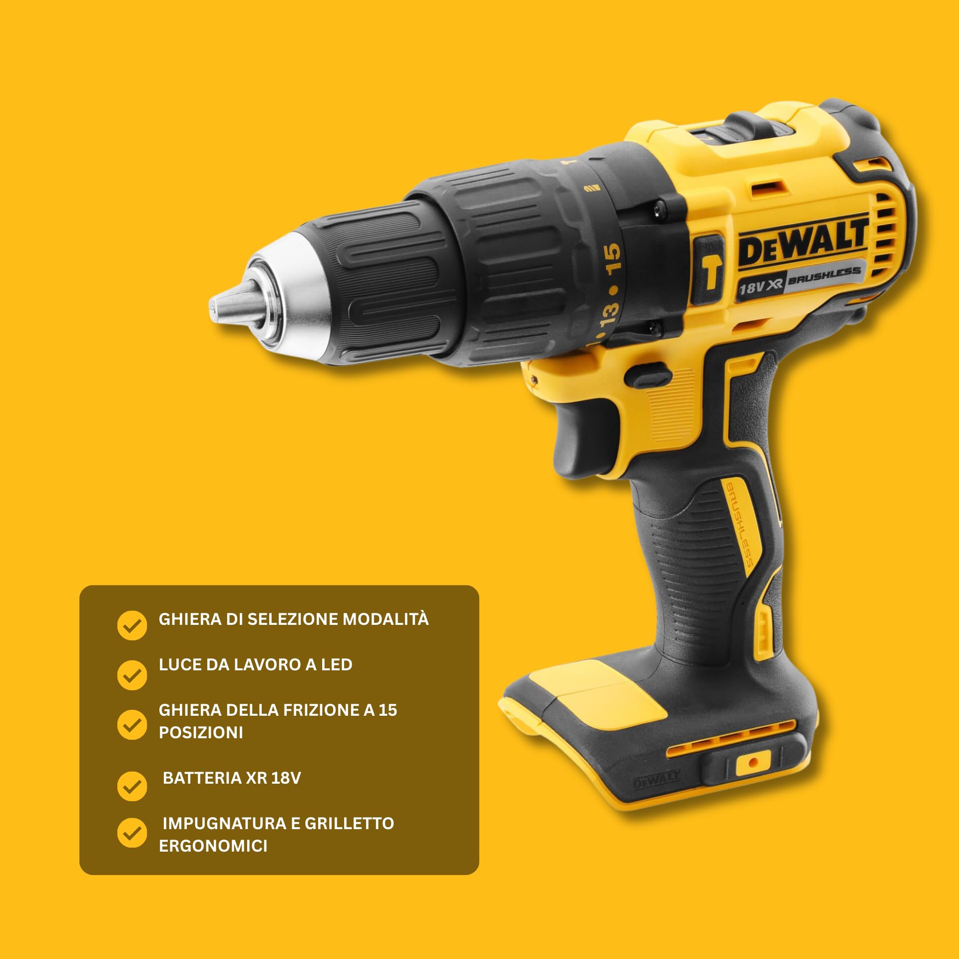 dewalt-dcd778d2t-qw-xr-trapano-avvitatore-combinato-brushless-18v-2x-batterie-li image 5