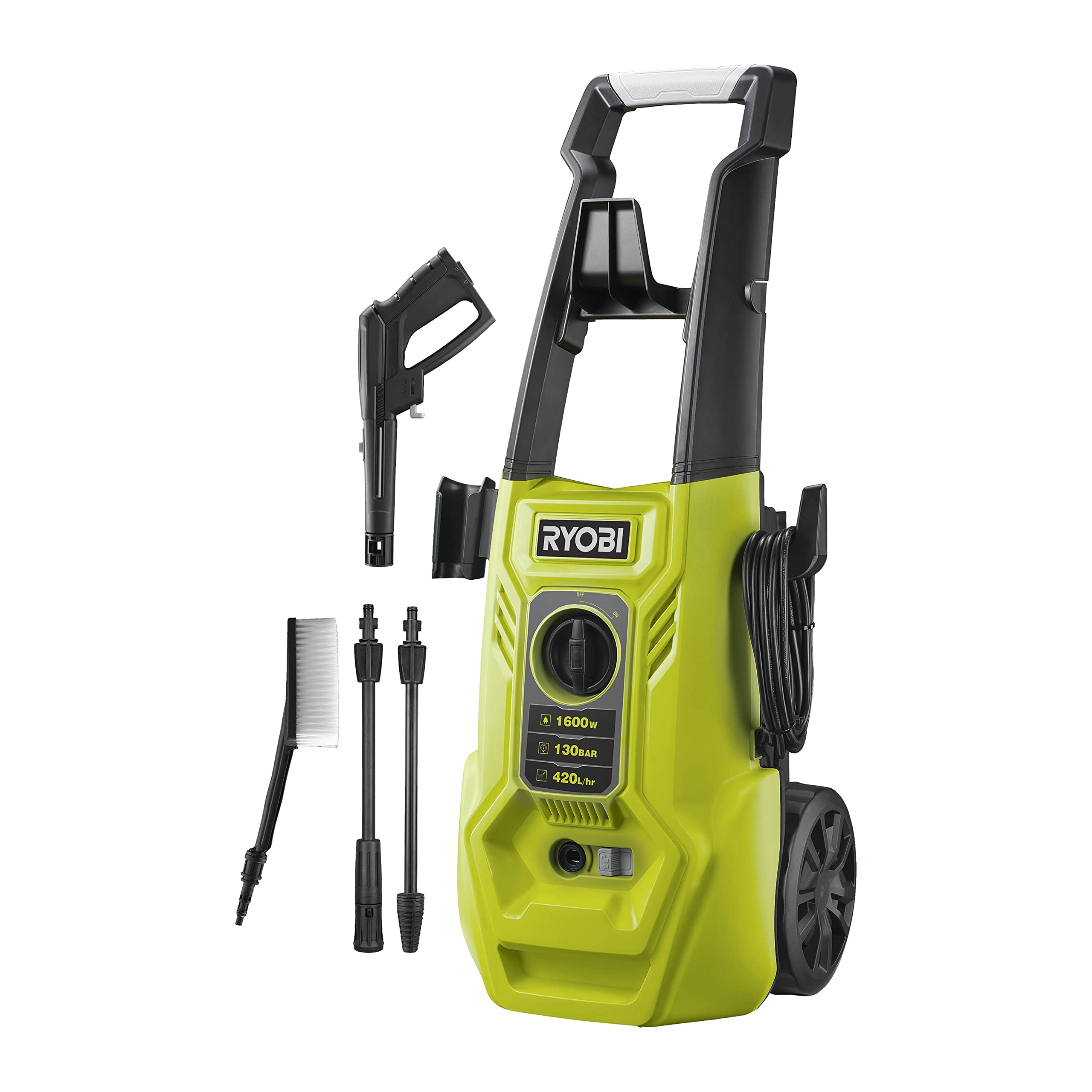 ryobi-ry130pwa-idropulitrice-elettrica-ad-acqua-fredda-1600w-130-bar-420-l-h-con image 1