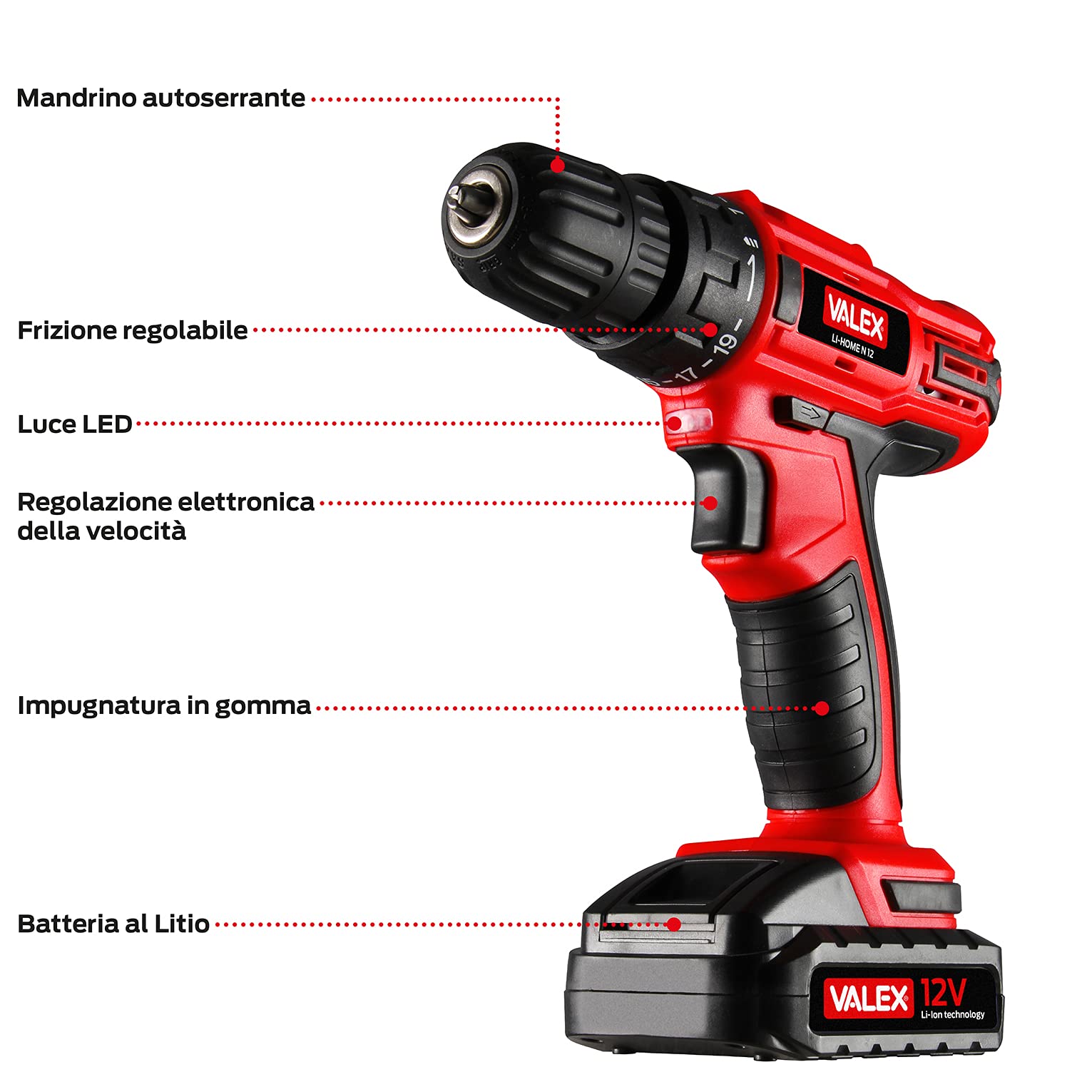 valex-li-home-n12-valigetta-kit-fai-da-te-con-trapano-avvitatore-a-batteria-al-l image 3