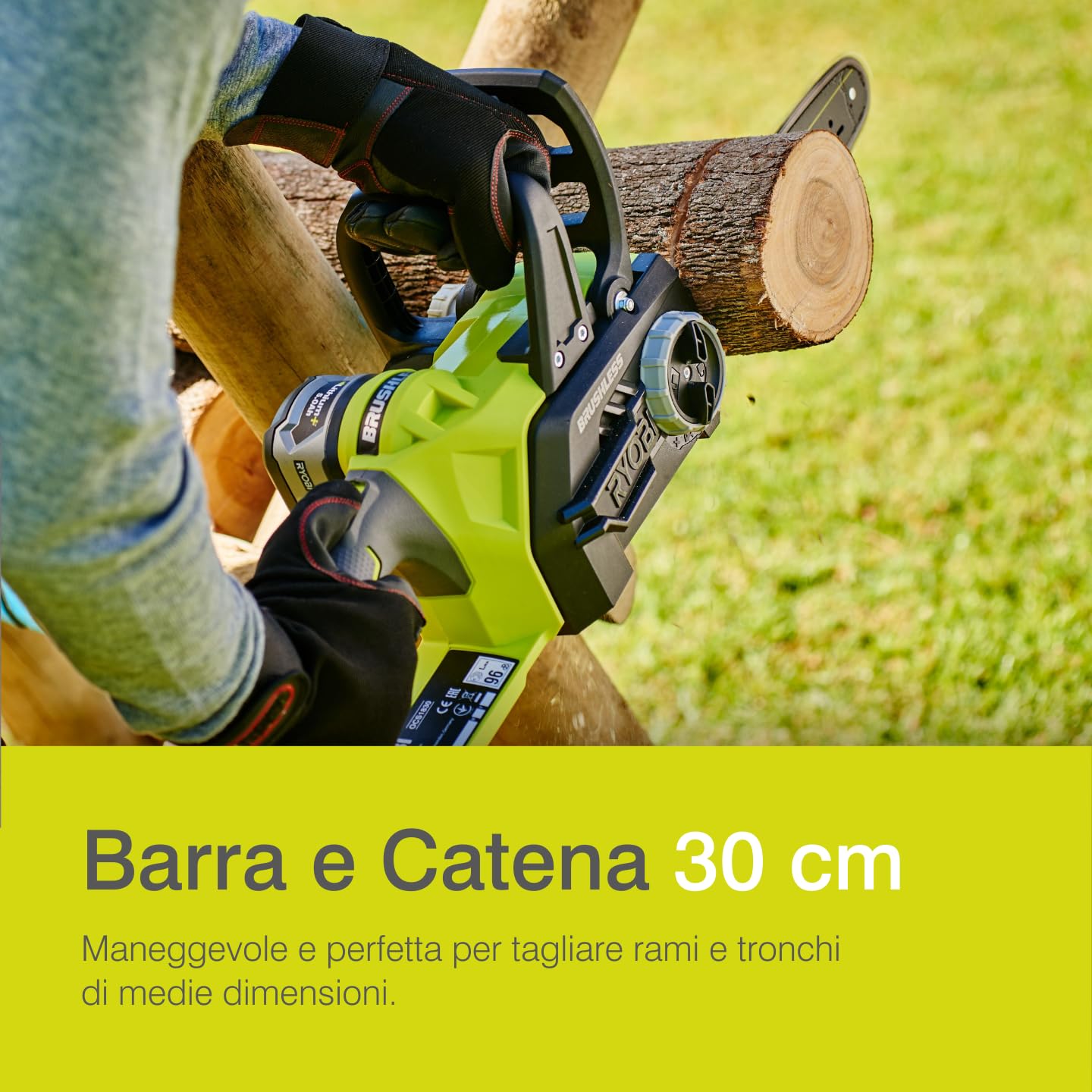 ryobi-ocs1830-elettrosega-brushless-a-batteria-18v-one-barra-30-cm-freno-catena- image 6