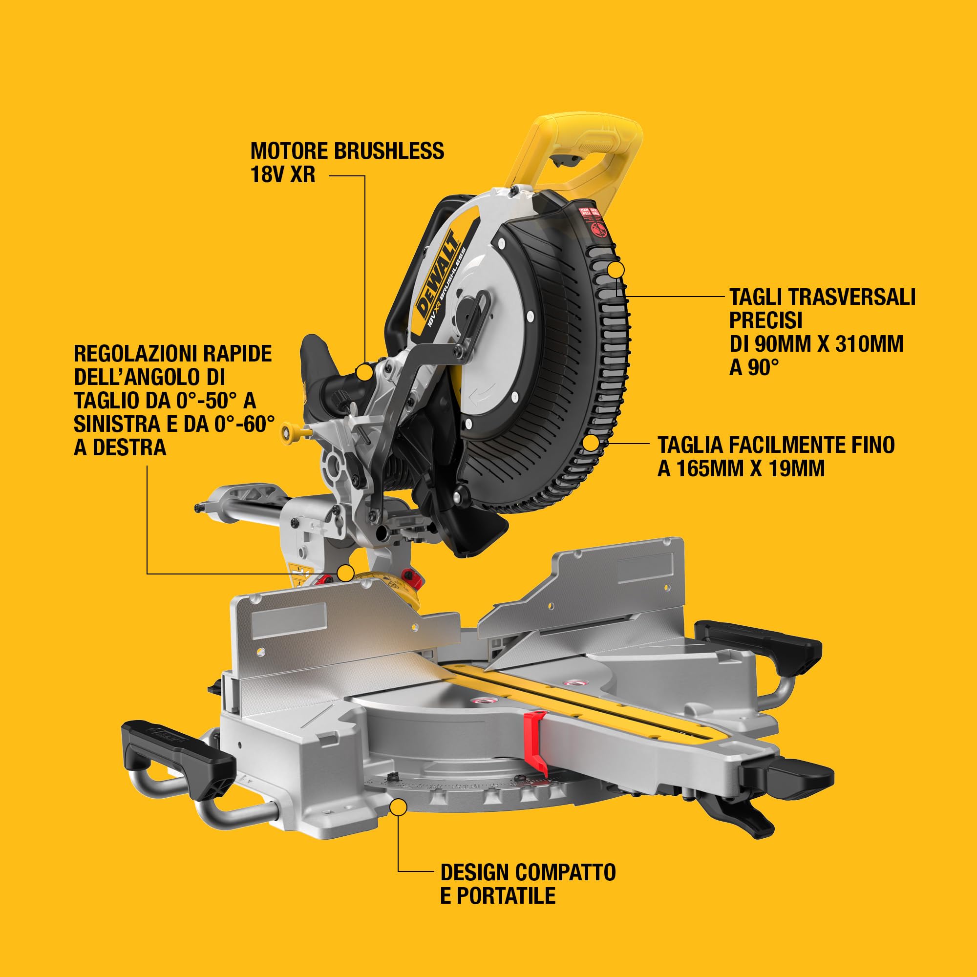 dewalt-dcs782n-xj-troncatrice-radiale-18v-xr-da-305-mm-motore-brushless-solo-ute image 8