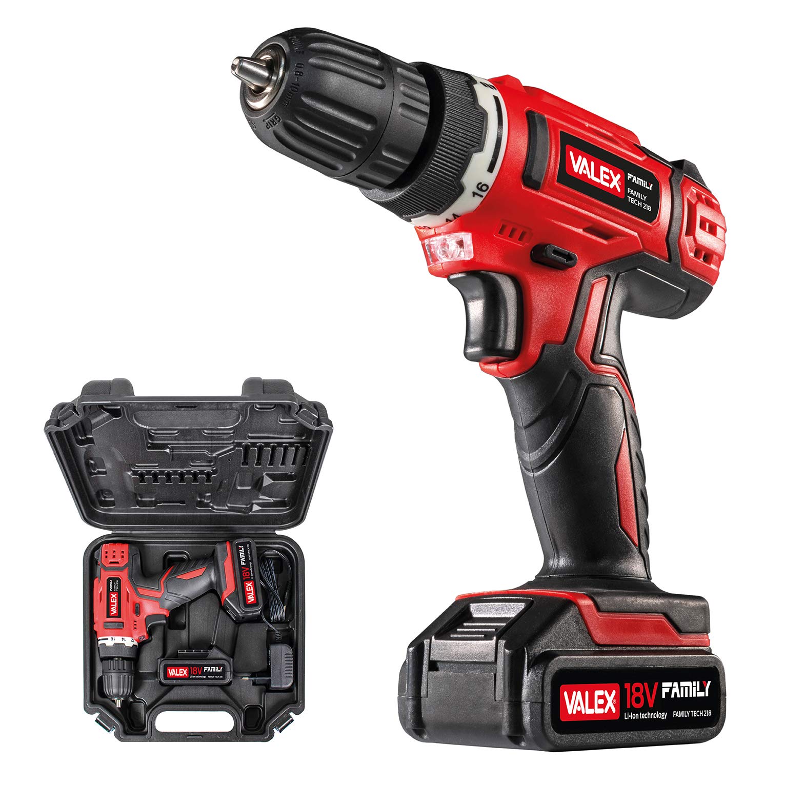 valex-family-tech-218-trapano-avvitatore-a-batteria-al-litio-18v-mandrino-autose image 1