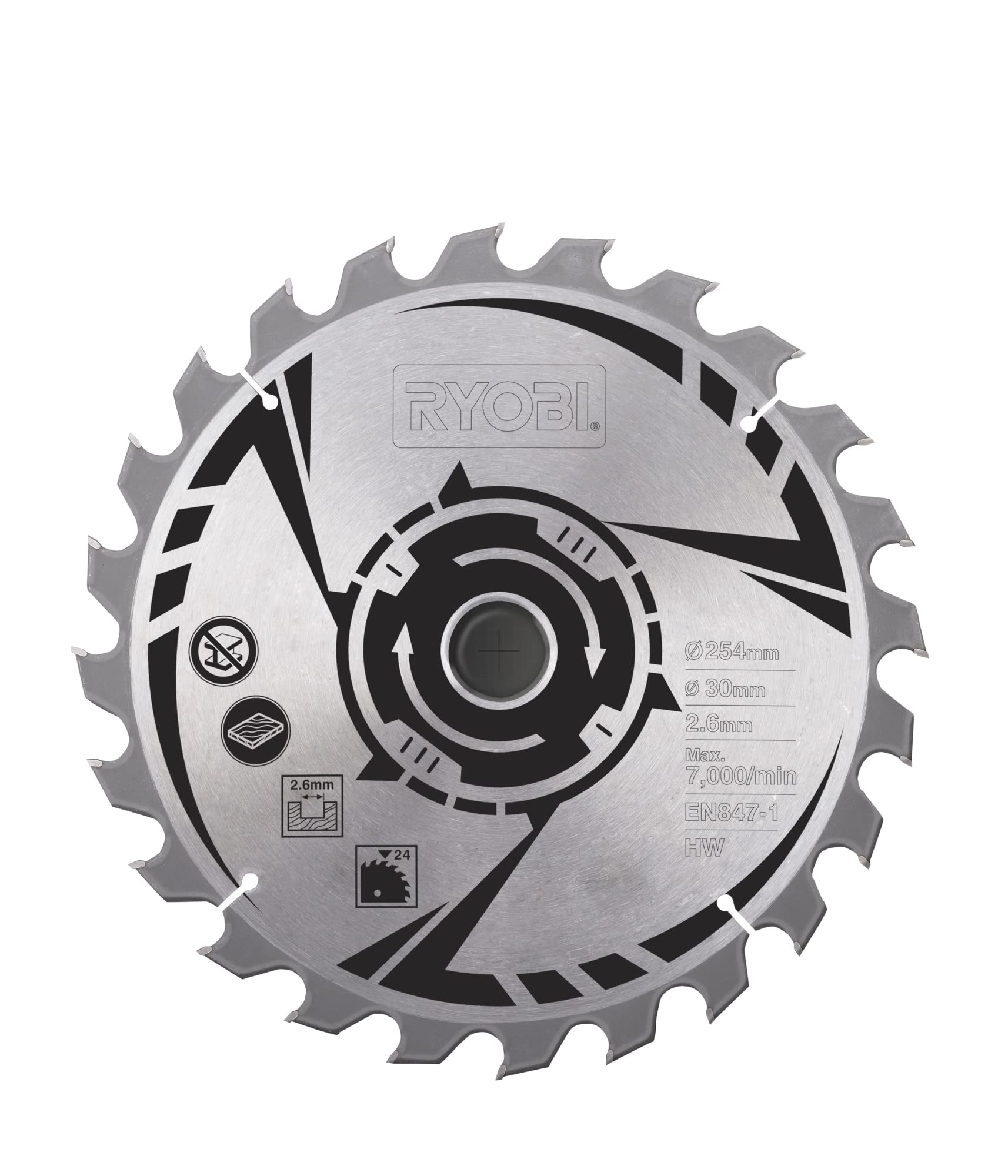 ryobi-sb254t24a1-lama-tct-254-mm-24-denti-per-troncatrice-radiale-foro-30-mm-com image 1