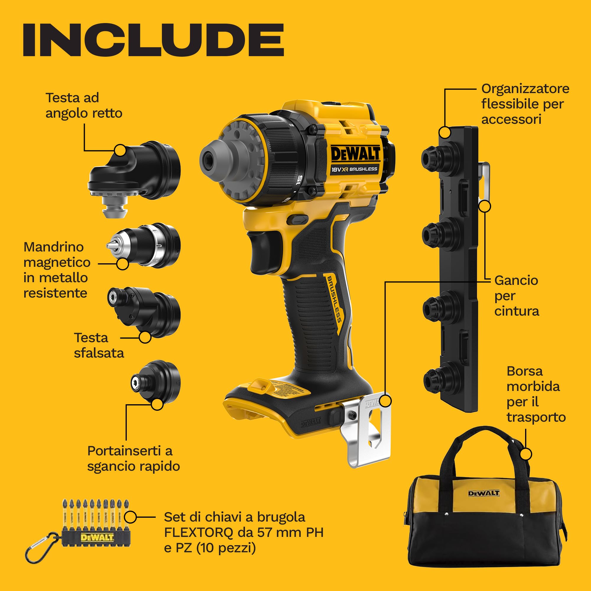 dewalt-dcd803kn-xj-trapano-avvitatore-multi-testa-18v-xr-brushless-con-4-teste-i image 8