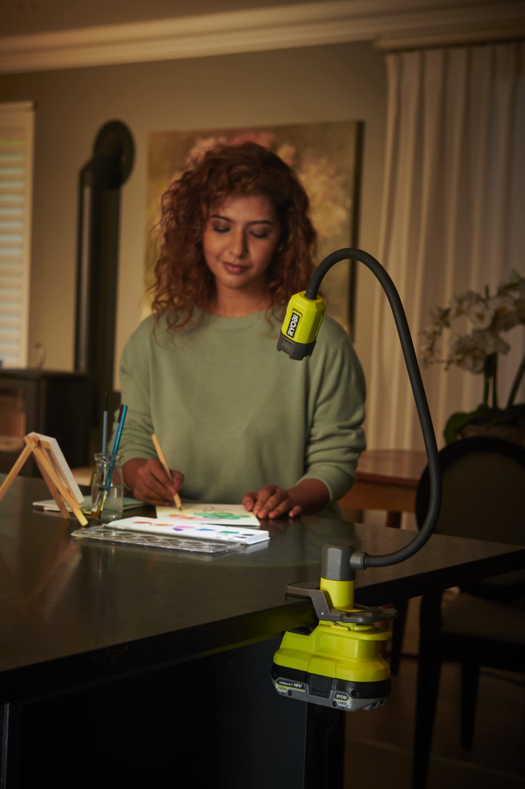 ryobi-rlcf18-0-lampada-led-flessibile-18v-one-400-lumen-con-morsetto-e-collo-fle image 7