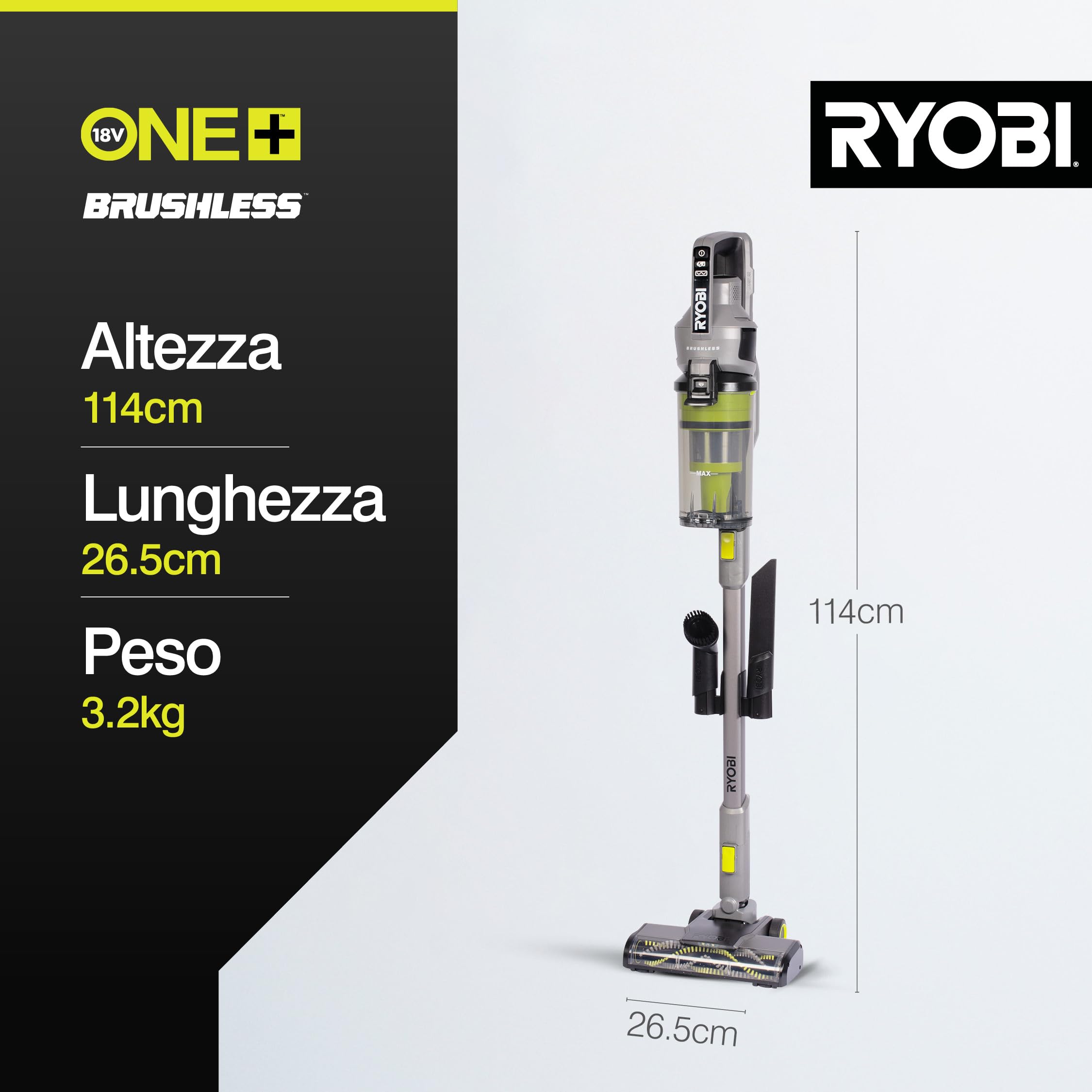 ryobi-rsvs18bl-1c40g-aspirapolvere-brushless-senza-fili-18v-one-con-spazzola-mot image 6