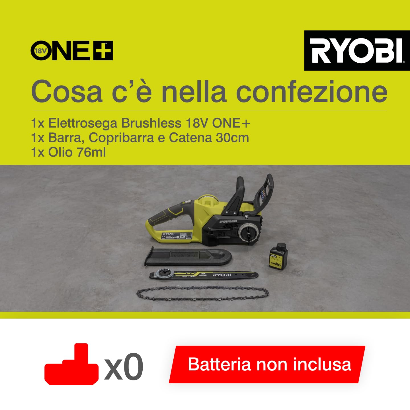 ryobi-ocs1830-elettrosega-brushless-a-batteria-18v-one-barra-30-cm-freno-catena- image 5