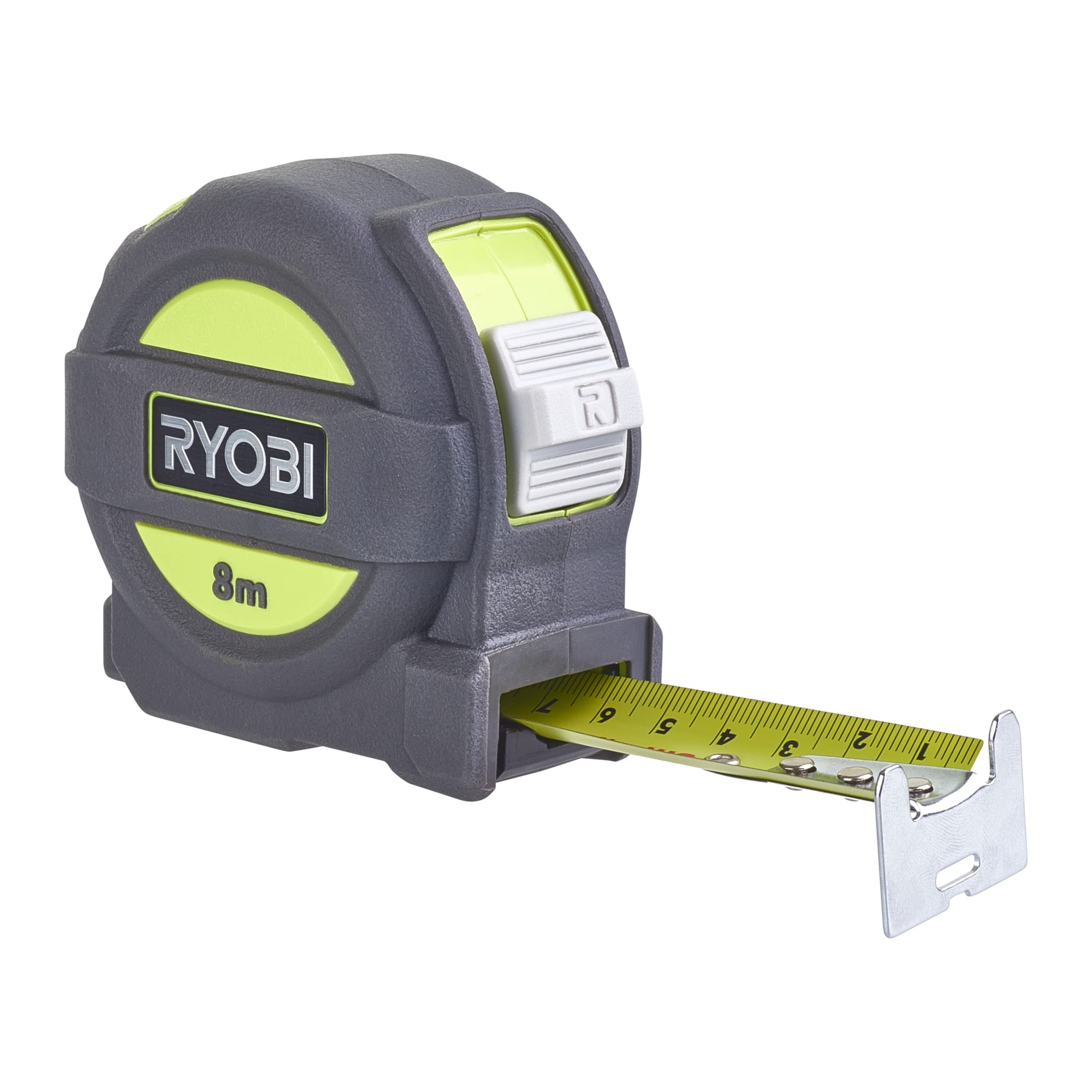 ryobi-rtm8m-metro-a-nastro-8-m-con-rivestimento-in-nylon-double-face-e-blocco-a- image 1