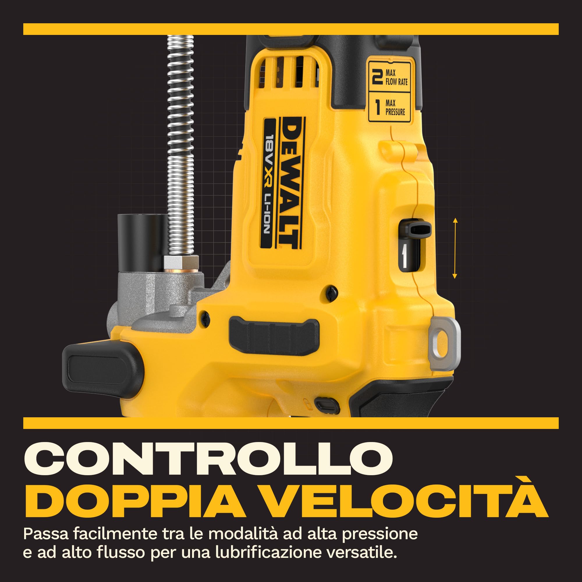 dewalt-dcgg581p1g-qw-ingrassatore-a-batteria-18v-xr-2-velocit-con-borsa-e-batter image 4