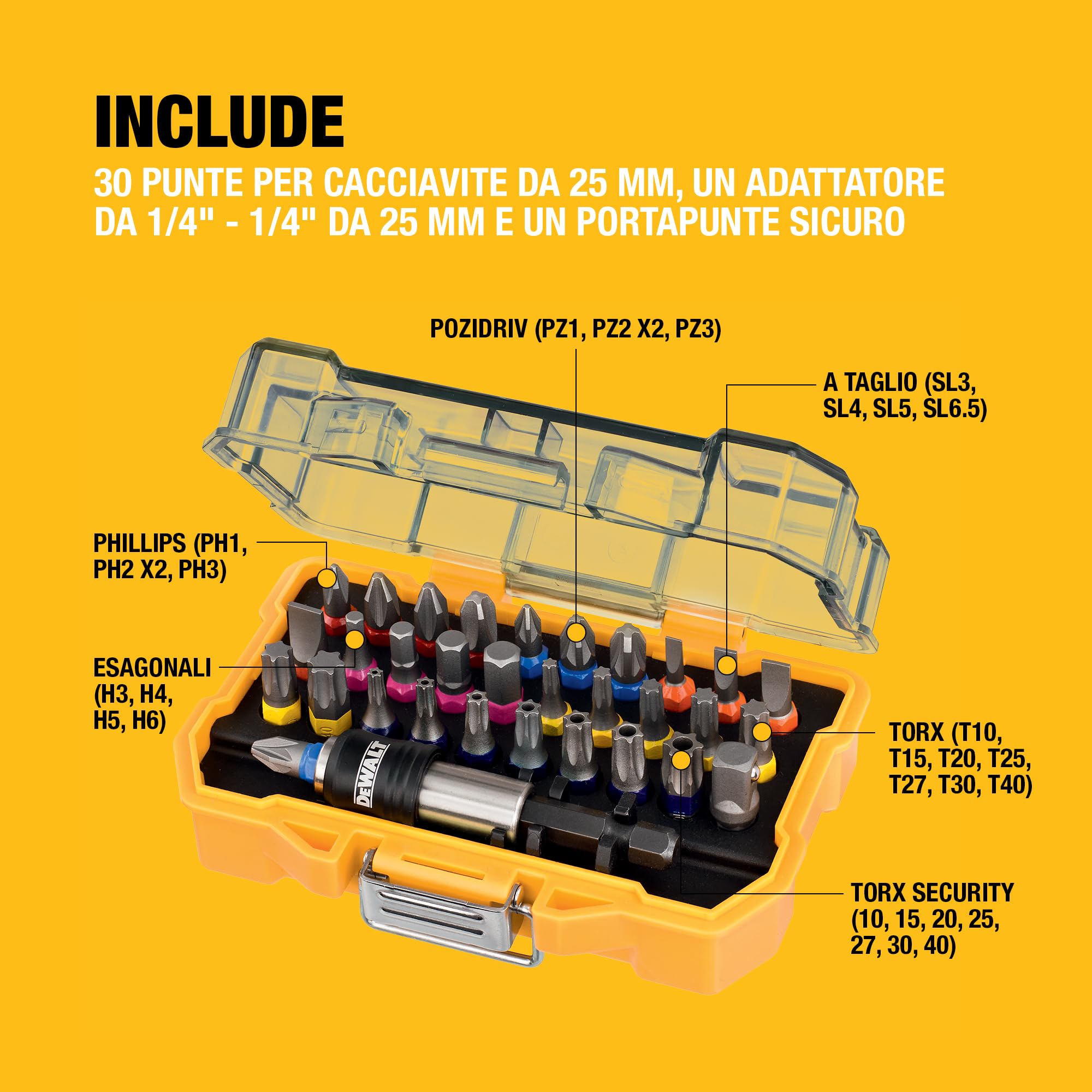 dewalt-dt7969-qz-set-di-avvitamento-32-pezzi-da-25-mm-con-portapunte-a-bloccaggi image 8