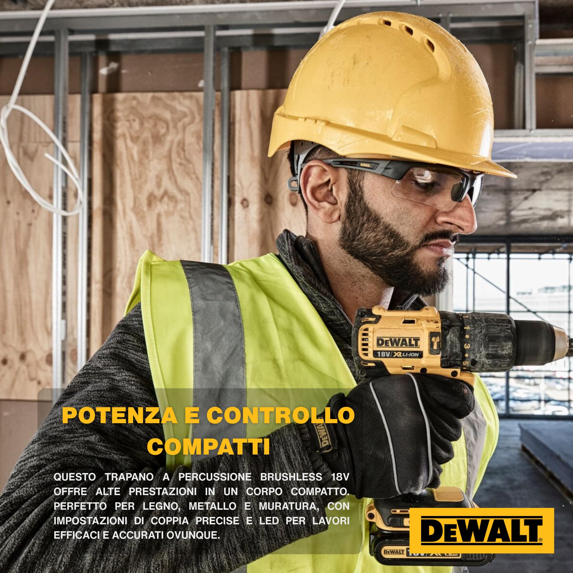 dewalt-dcd778d2t-qw-xr-trapano-avvitatore-combinato-brushless-18v-2x-batterie-li image 2