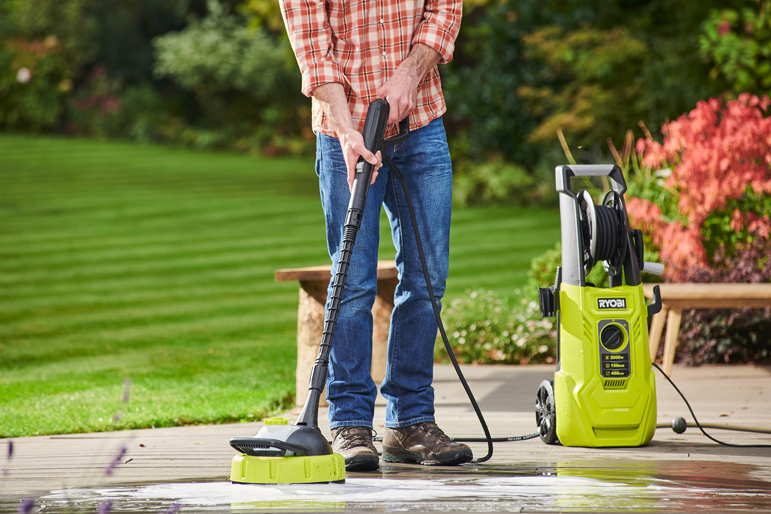 ryobi-ry150pwa-idropulitrice-a-cavo-2000w-150-bar-450-l-h-tubo-8-m-con-avvolgitu image 4