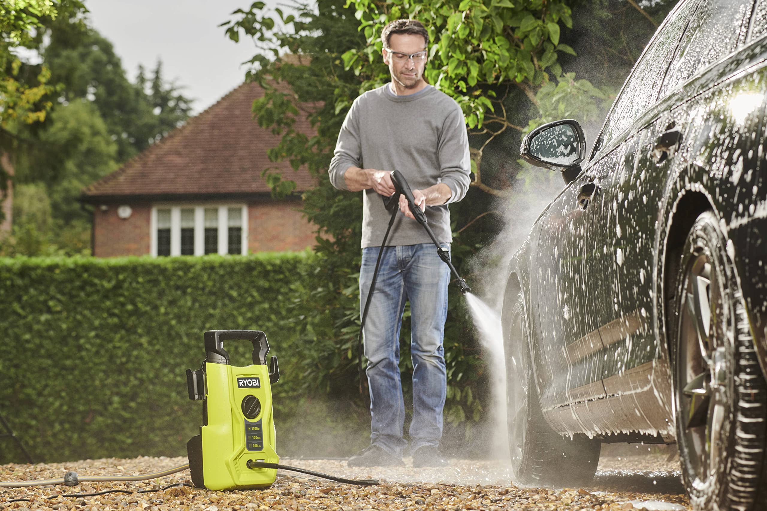 ryobi-ry100pwa-idropulitrice-elettrica-1400w-100-bar-compatta-con-maniglia-di-tr image 3