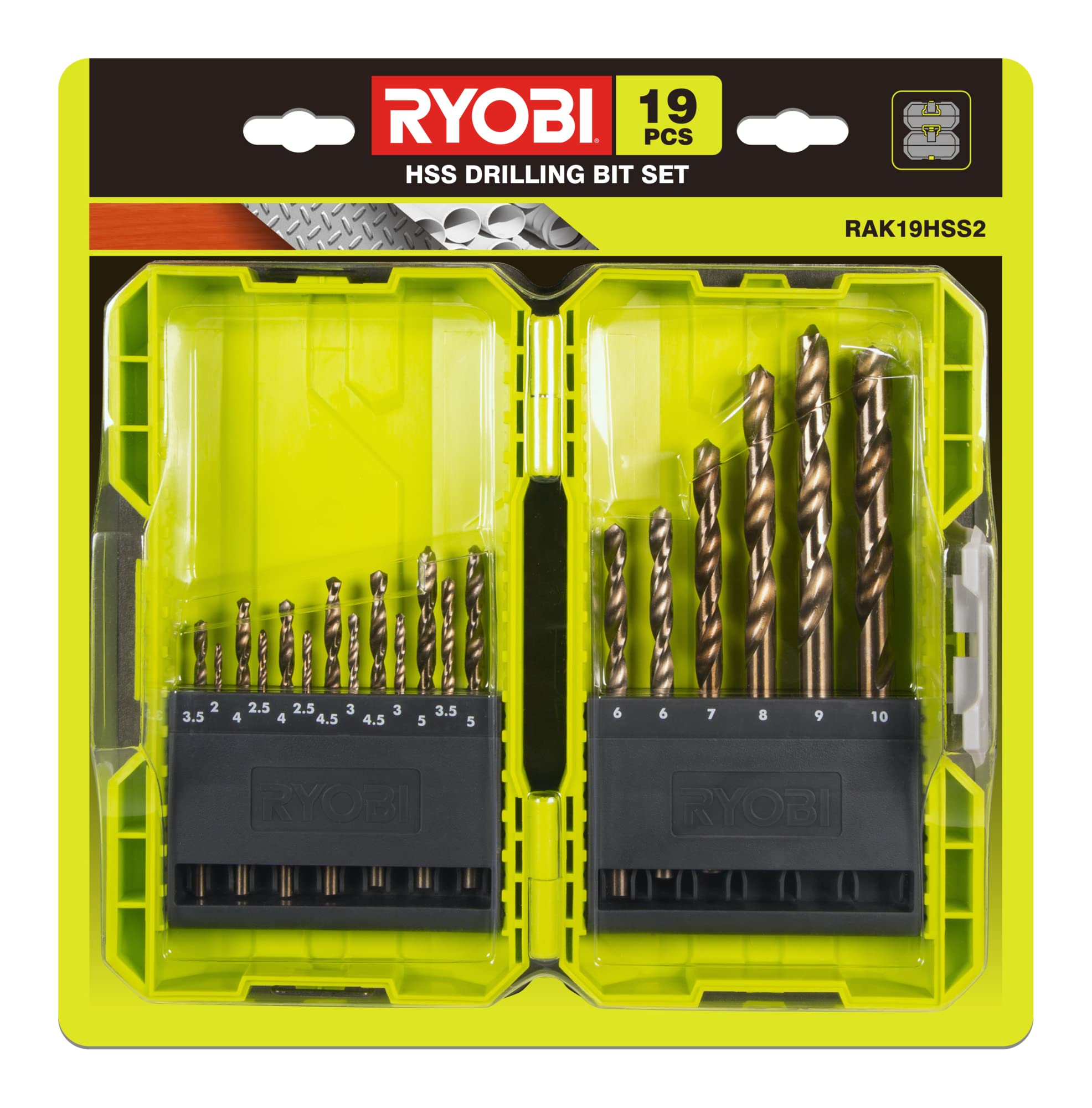 ryobi-set-19-punte-hss-in-acciaio-ad-alta-velocit-per-metallo-legno-e-plastica-2 image 2
